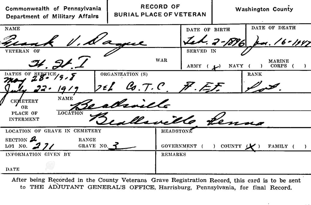 Frank Vanemon Dague